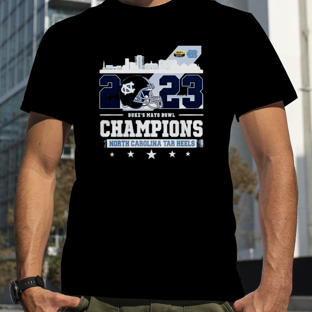 North Carolina Tar Heels Skyline 2023 Duke’s Mayo Bowl Champions Shirt