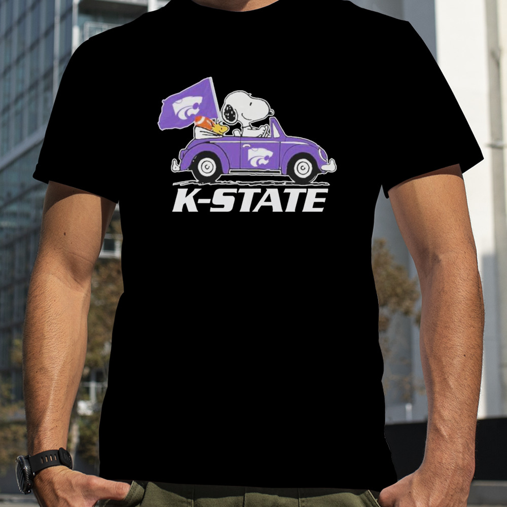 Snoopy and Woodstock Driving Car Kansas State Wildcats Bowl Champions Shirt