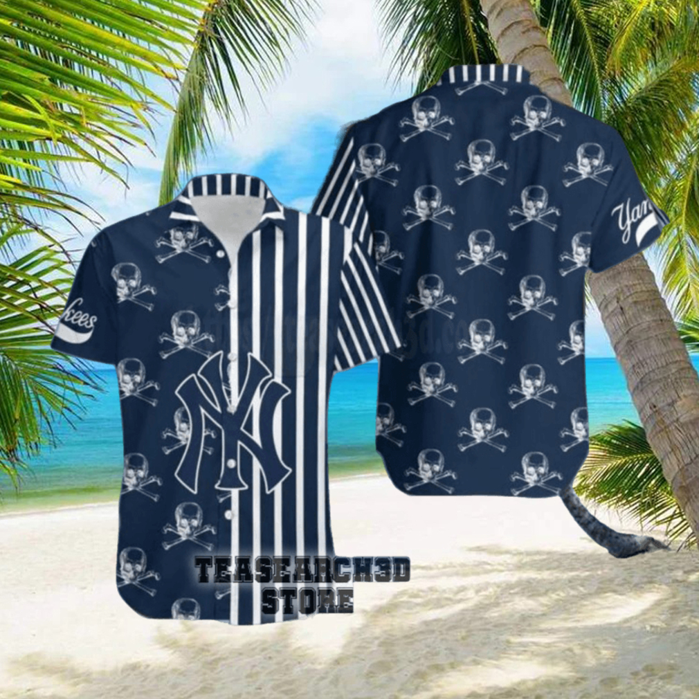 new mlb new york yankees skull pattern danger for halloween hawaiian shirt - Limotees