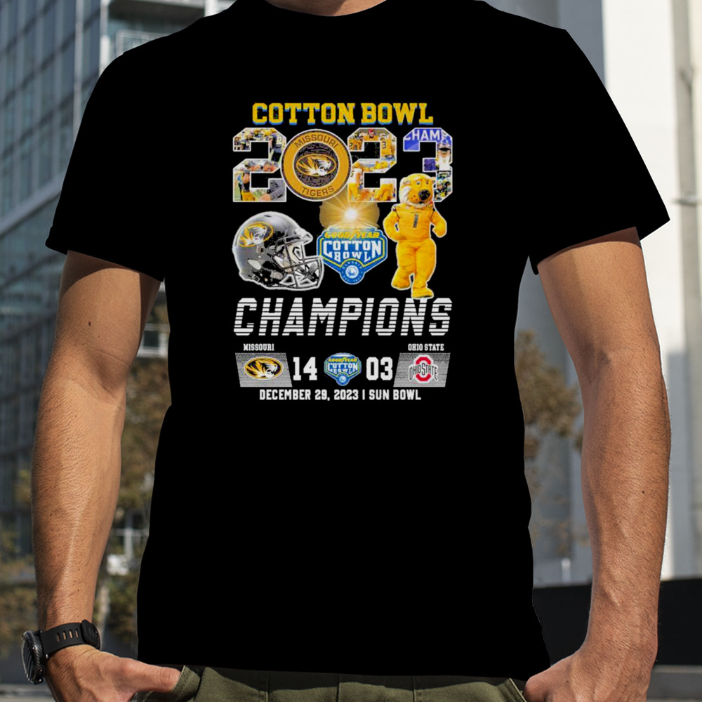 2023 Cotton Bowl Champions Missouri Tigers Football 38 25 Ohio State Shirt