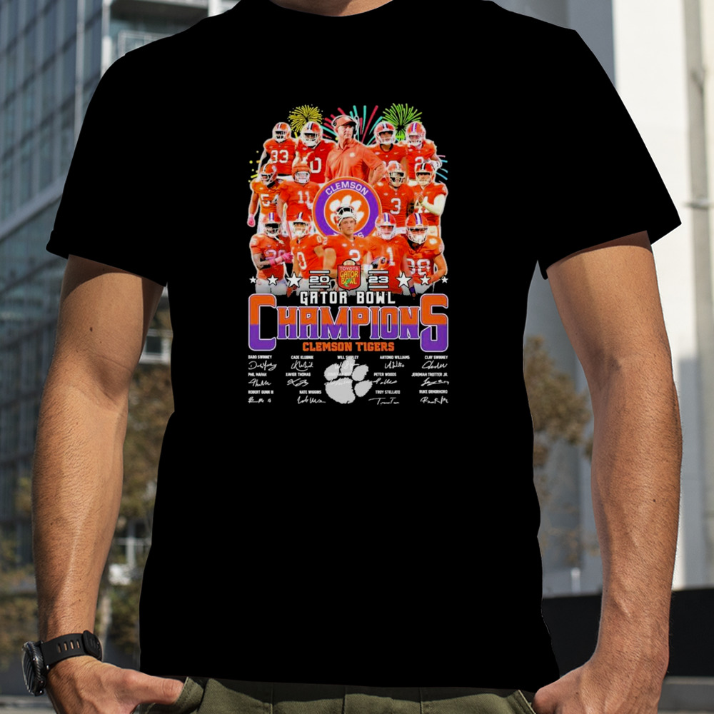 2023 gator bowl champions clemson tigers signature shirt