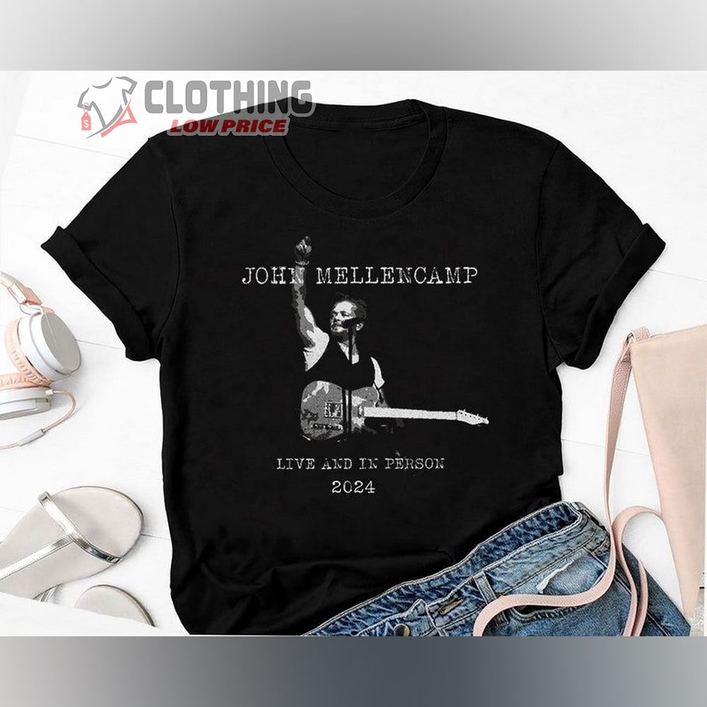 2024 John Mellencamp Tour Merch, John Mellencamp Live And In Person 2024 T-Shirt