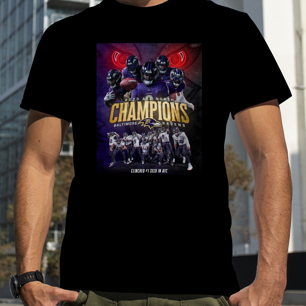 Baltimore Ravens 2023 AFC North Champions Kings Of The North #1SEED Shirt