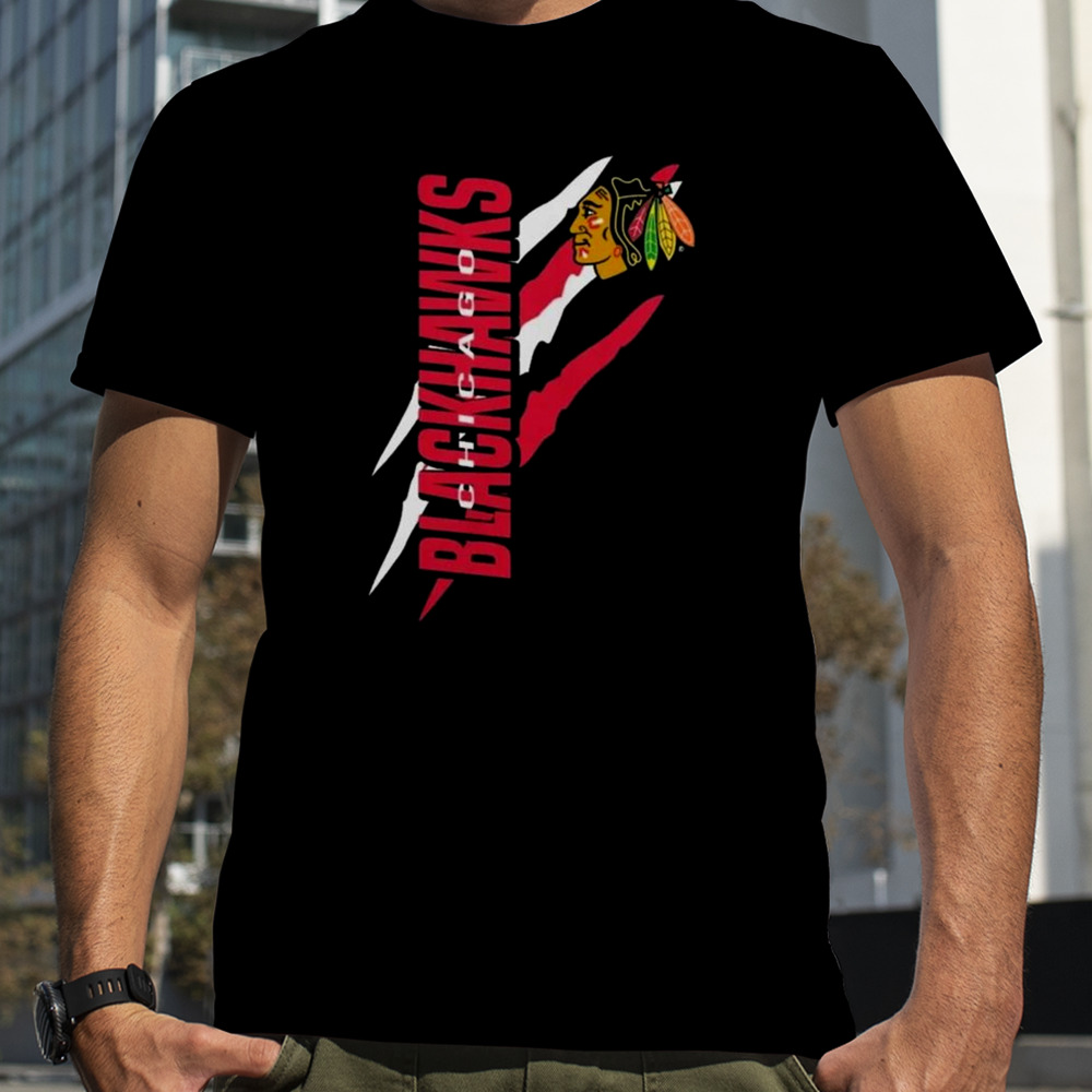 Chicago Blackhawks Starter Black Color Scratch Shirt