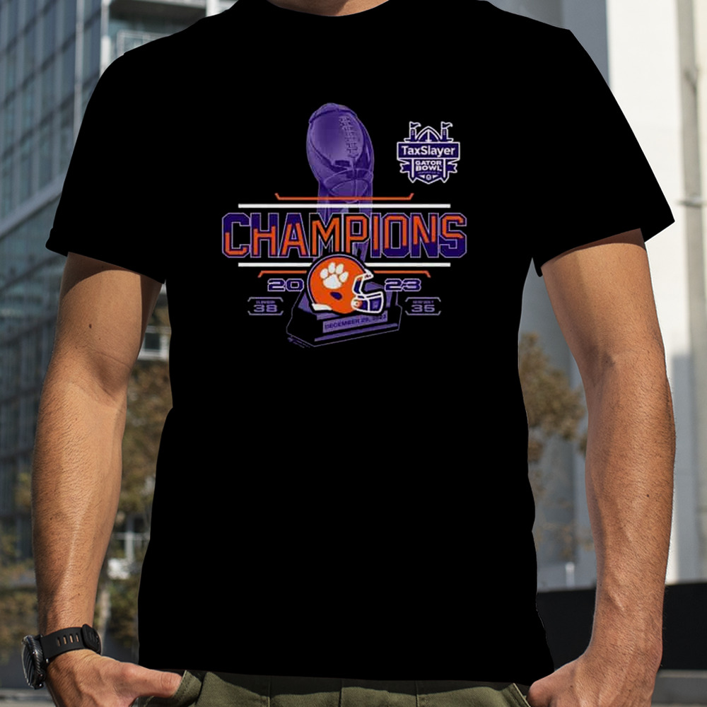 Clemson Tigers 2023 Taxslayer Gator Bowl Champions Finals Score T-Shirt