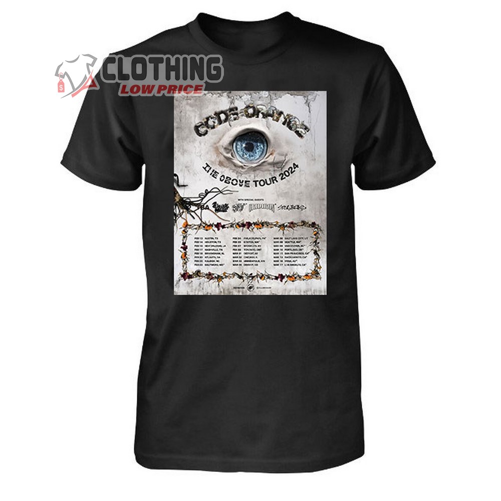 Code Orange Tour Dates 2024 Merch, Code Orange The Above Tour 2024 Poster T-Shirt