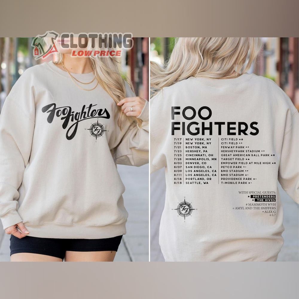 Foo Fighters Band US Tour Dates 2024 Merch, Foo Fighters World Tour 2024 Shirt, Foo Fighters Concert 2024 Sweatshirt