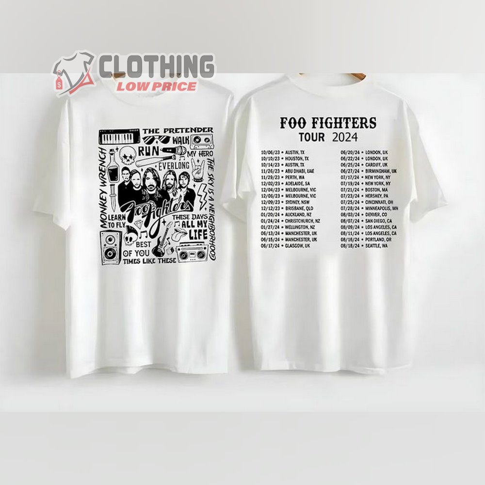 Foo Fighters Tour 2024 Shirt, Foo Fighters Merch, Everything Or Nothing At Shirt, Foo Fighters Gift For Fan Shirt, Music Band Gift