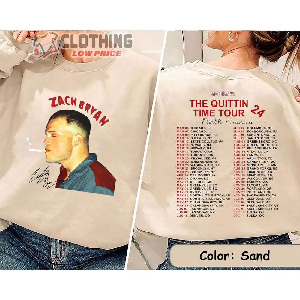 Graphic Zach Bryan The Quittin Time Tour 2024 Sweatshirt, Zach Bryan Country Music Singer Vintage Shirt, Zach Bryan Hoodies Gift For Fans, The Quittin Time Tour Merch