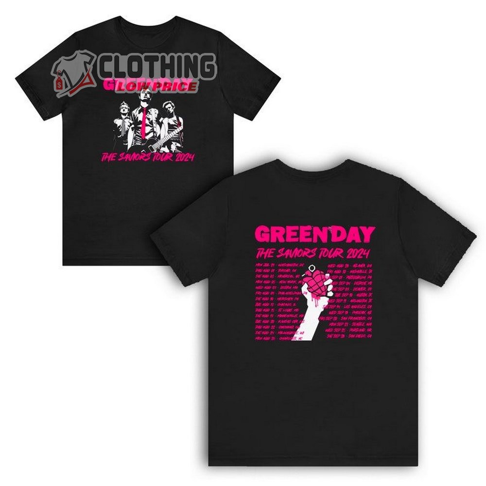 Green Day 2024 Unisex Merch, The Saviors Tour 2024 Shirt, Green Day Tour Dates Tickets 2024 T-Shirt