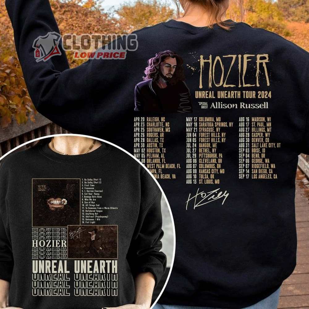 Hozier Unreal Unearth Tour 2024 Signature Merch, Hozier Tour Dates 2024