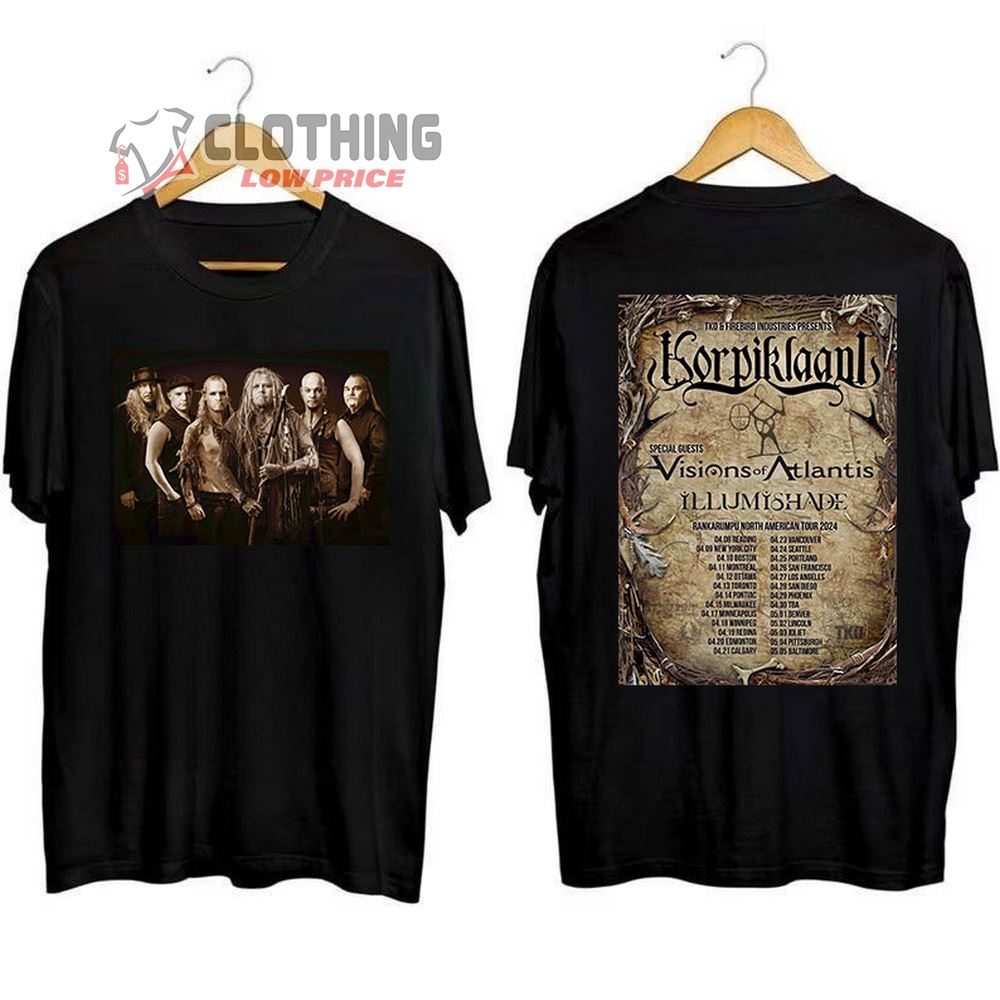 Korpiklaani Tour 2024 Merch, Korpiklaani Tour Dates 2024 Shirt, Korpiklaani North American Tour 2024 T-Shirt