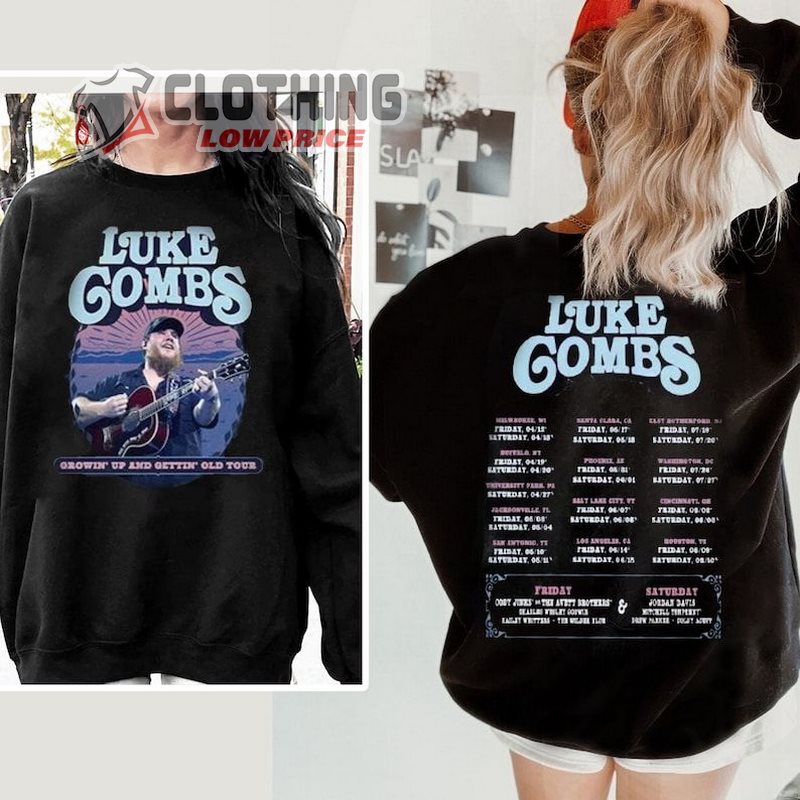 Luke Combs 2024 Tour Growing Up And Getting Old T Shirt, Luke Combs Merch, Luke Combs Concert