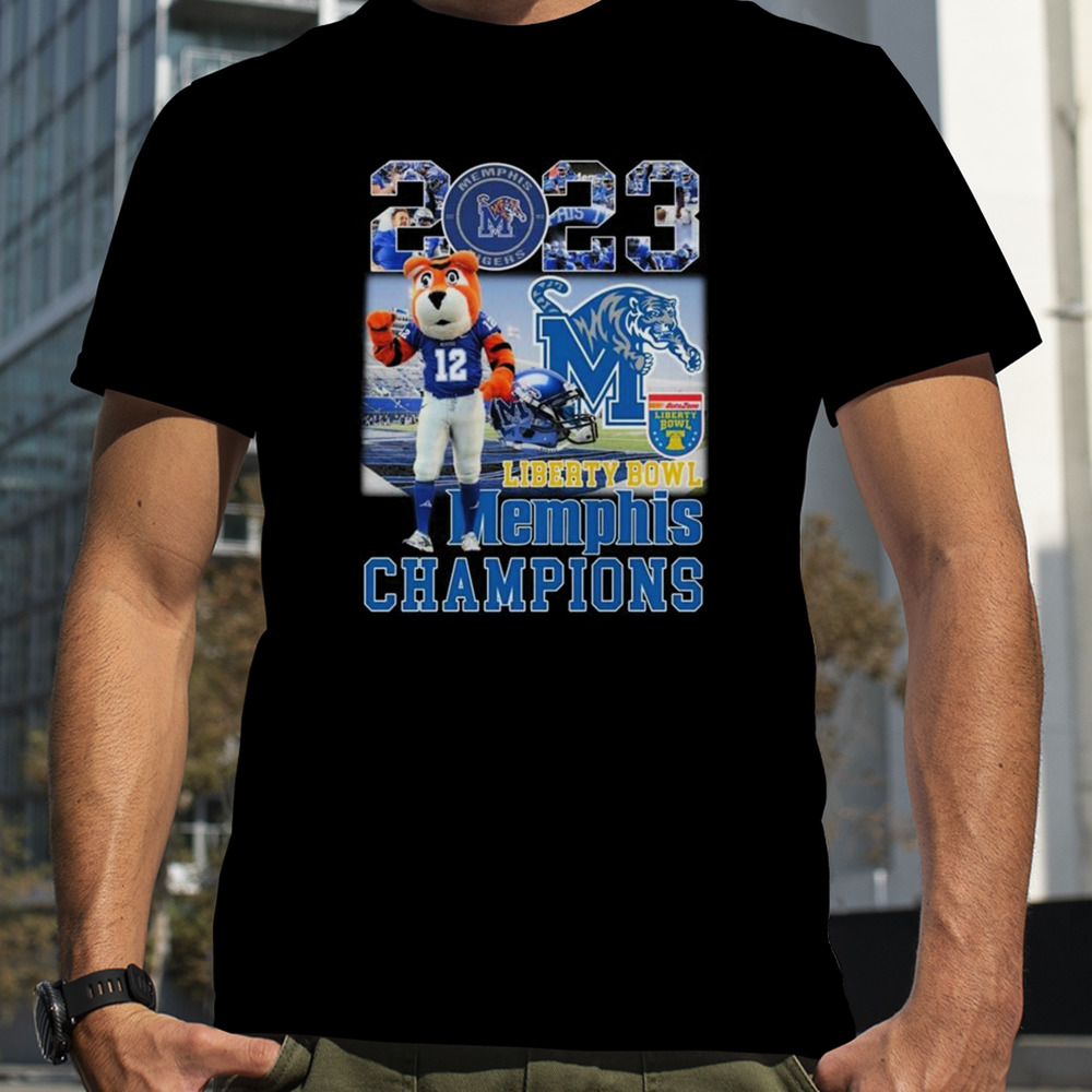 Memphis Tigers 2023 Liberty Bowl Champions Mascot T-shirt