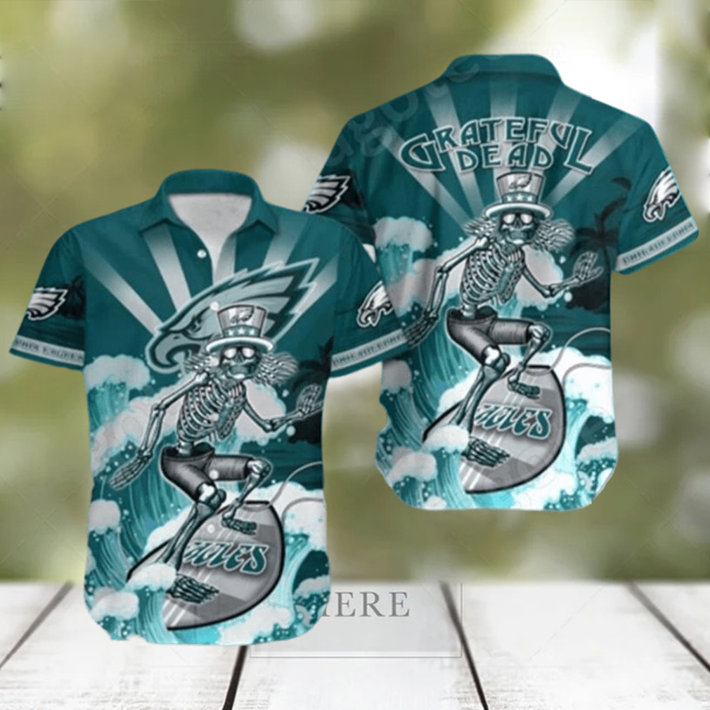 NFL Philadelphia Eagles Hawaiian Shirt Grateful Dead - Limotees