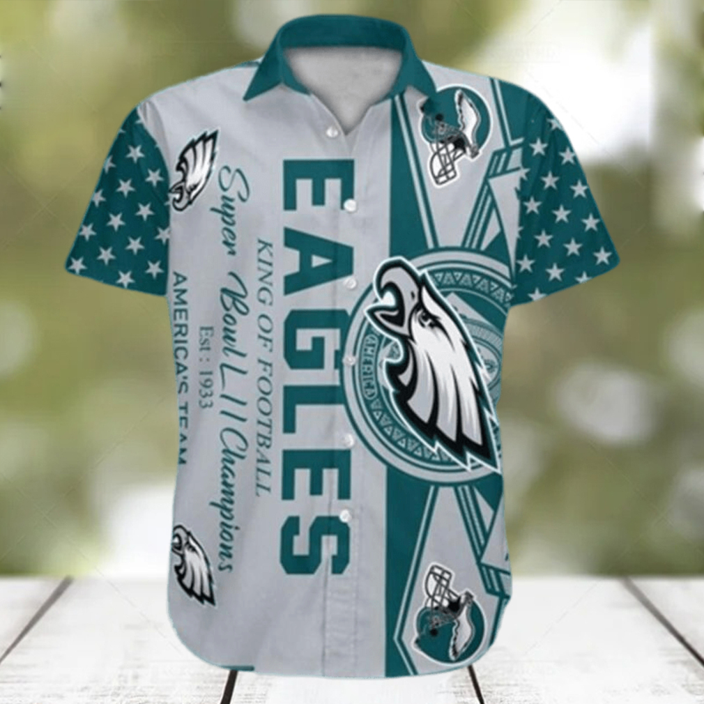 NFL Philadelphia Eagles Hawaiian Shirt King Of Football Beach Gift For Him - Limotees