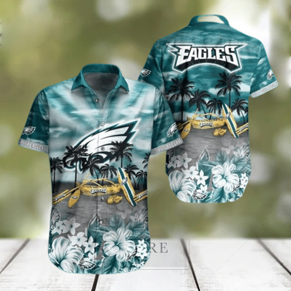 NFL Philadelphia Eagles Hawaiian Shirt Tropical Pattern Summer Vacation Gift - Limotees