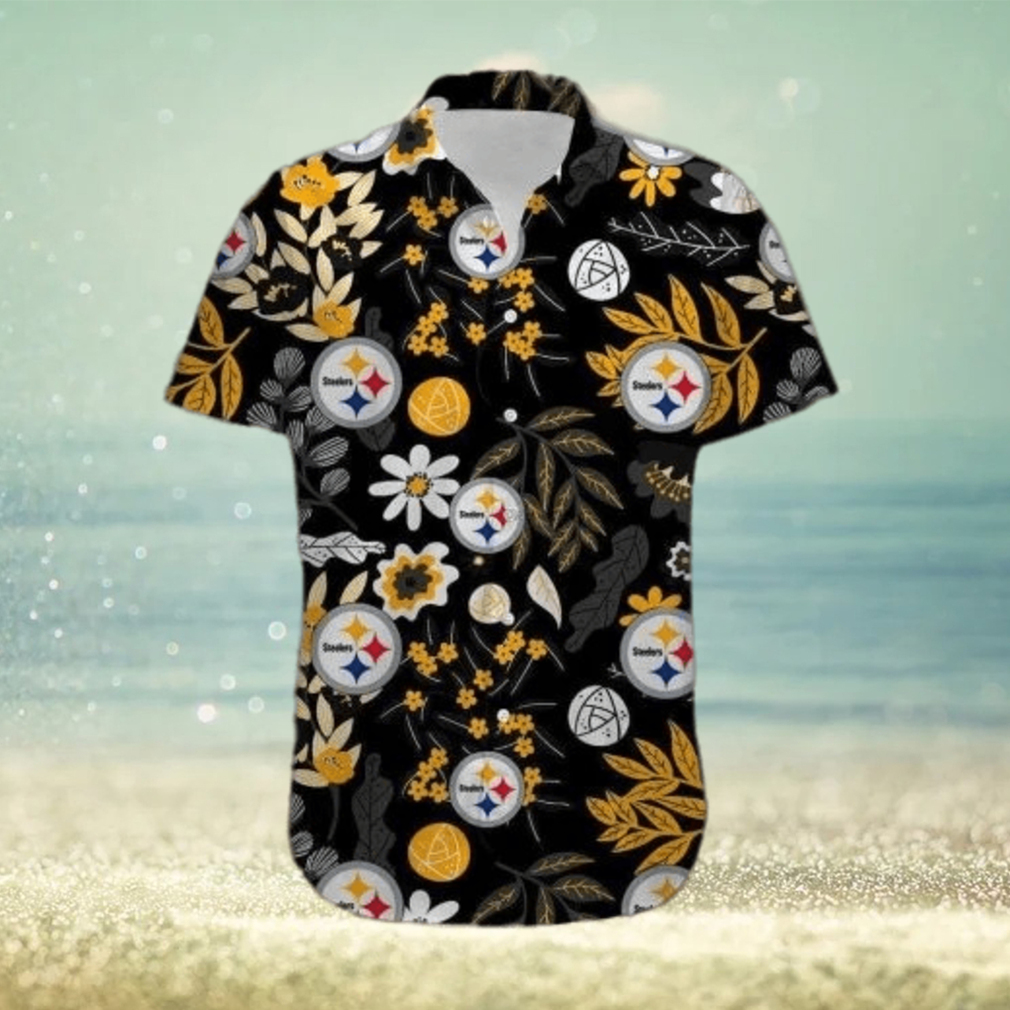 NFL Pittsburgh Steelers Hawaiian Shirt Football Casual Short Sleeve Button Shirt - Limotees