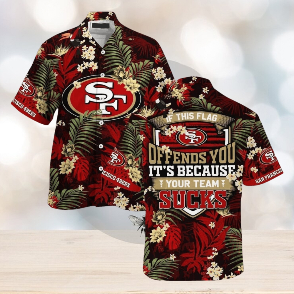 NFL San Francisco 49ers Hawaiian Shirt If This Flag Offends You, NFL Hawaiian Shirt - Limotees