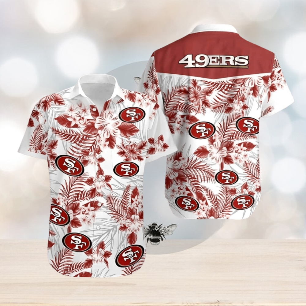 NFL San Francisco 49ers Hawaiian Shirt Tropical Flower Pattern Beach Gift For Dad - Limotees