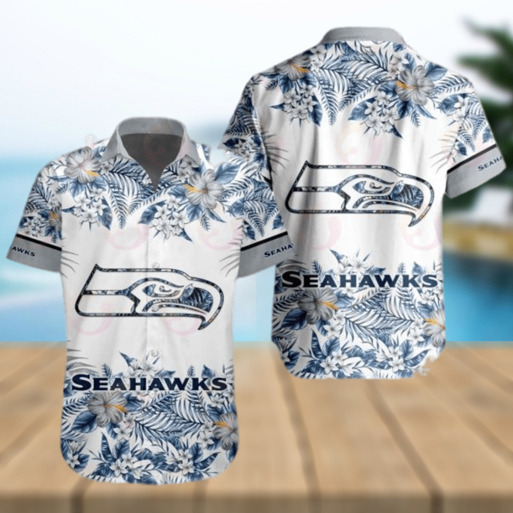 NFL Seattle Seahawks Special Hawaiian Design With Flowers And Big Logo Button Shirt - Limotees