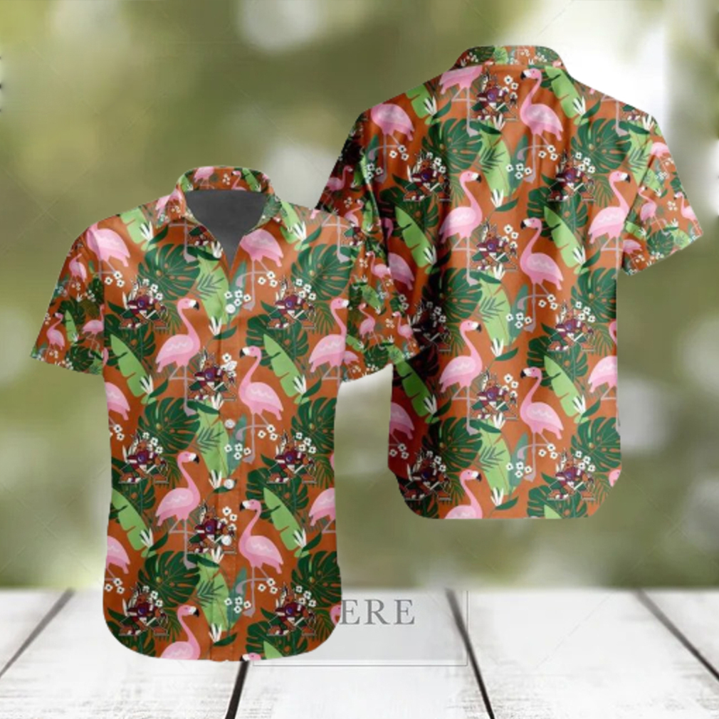 NHL Arizona Coyotes Tropical Leafs Flamingo Hawaiian Shirt - Limotees