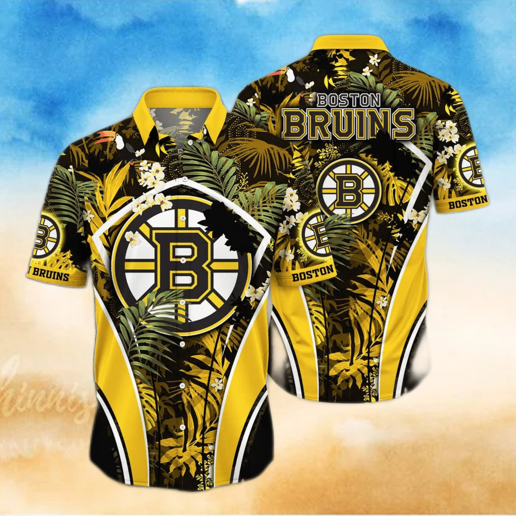 NHL Boston Bruins Hawaiian Shirt Palm Leaves Pattern Best Beach Gift - Limotees