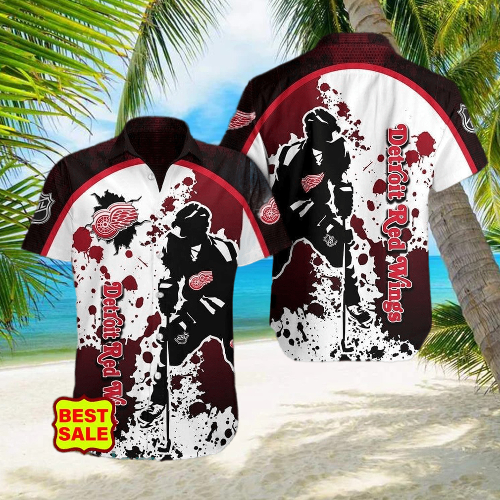 NHL Detroit Red Wings Design Logo 3 Hawaiian Shirt For Men And Women hawaiian shirt - Limotees