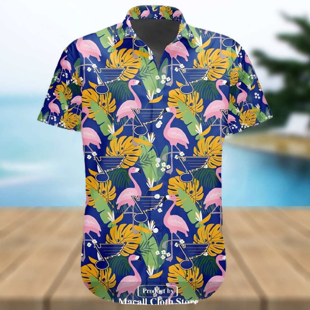 NHL St. Louis Blues Crane Bird Special Design Button Hawaiian Shirt - Limotees