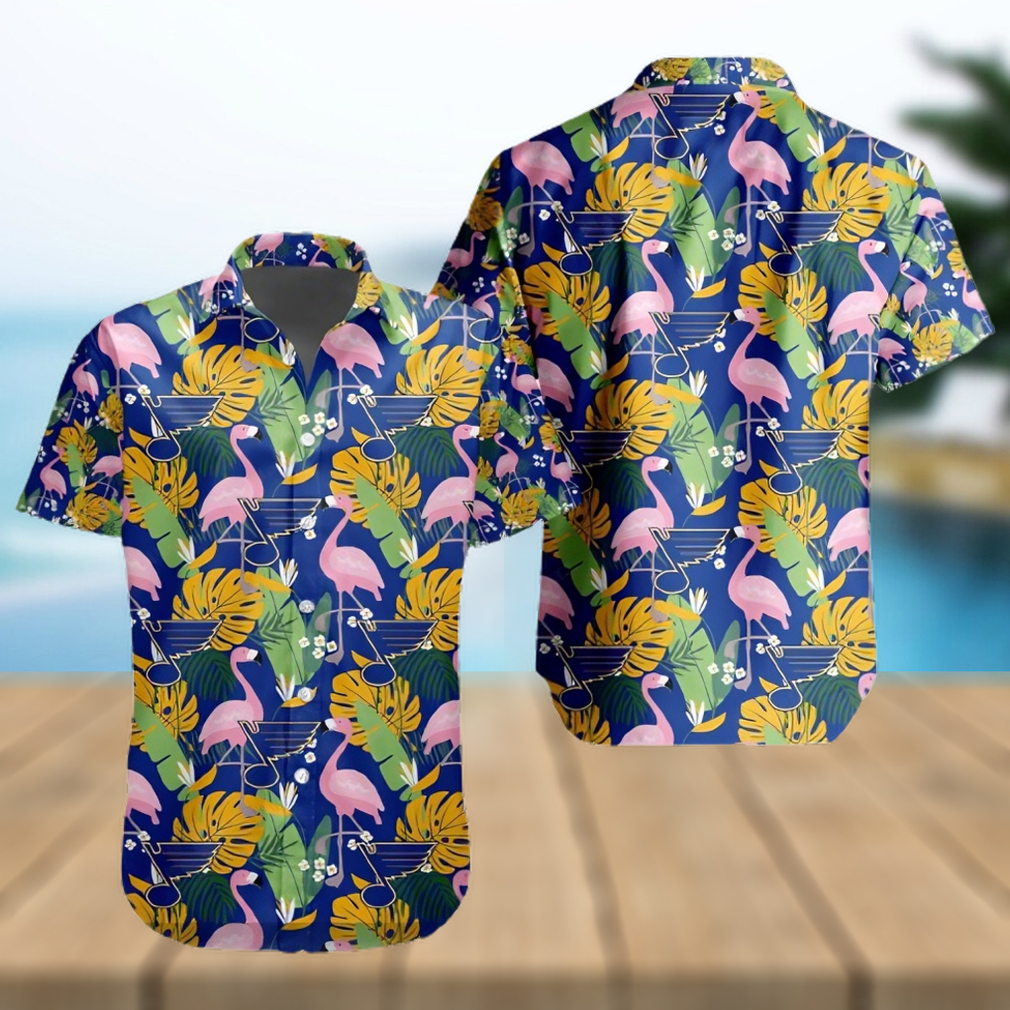 NHL St. Louis Blues Crane Bird Special Design Button Hawaiian Shirts - Limotees