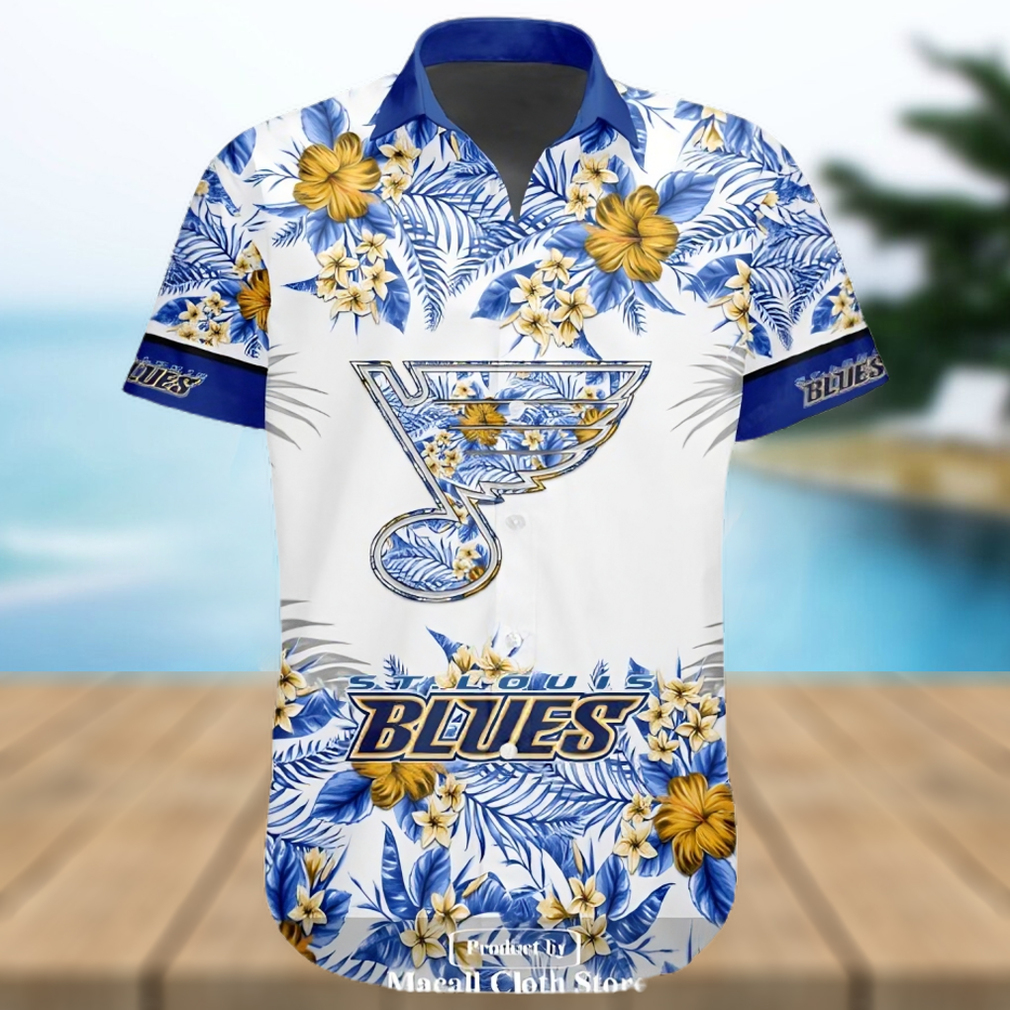 NHL St. Louis Blues Flowers Trending Style Special Design Button Hawaiian Shirt - Limotees