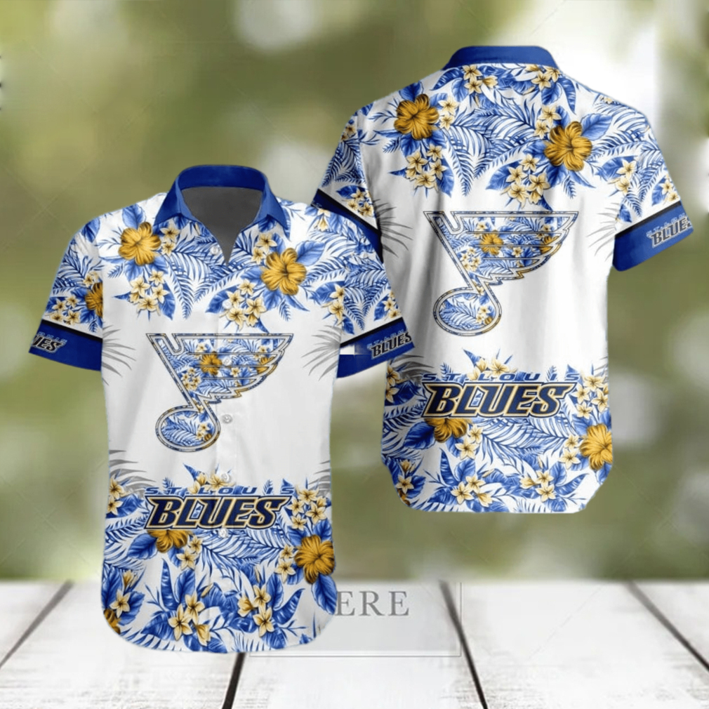 NHL St. Louis Blues Special Tropical Flower Hawaiian Shirt For Fans - Limotees