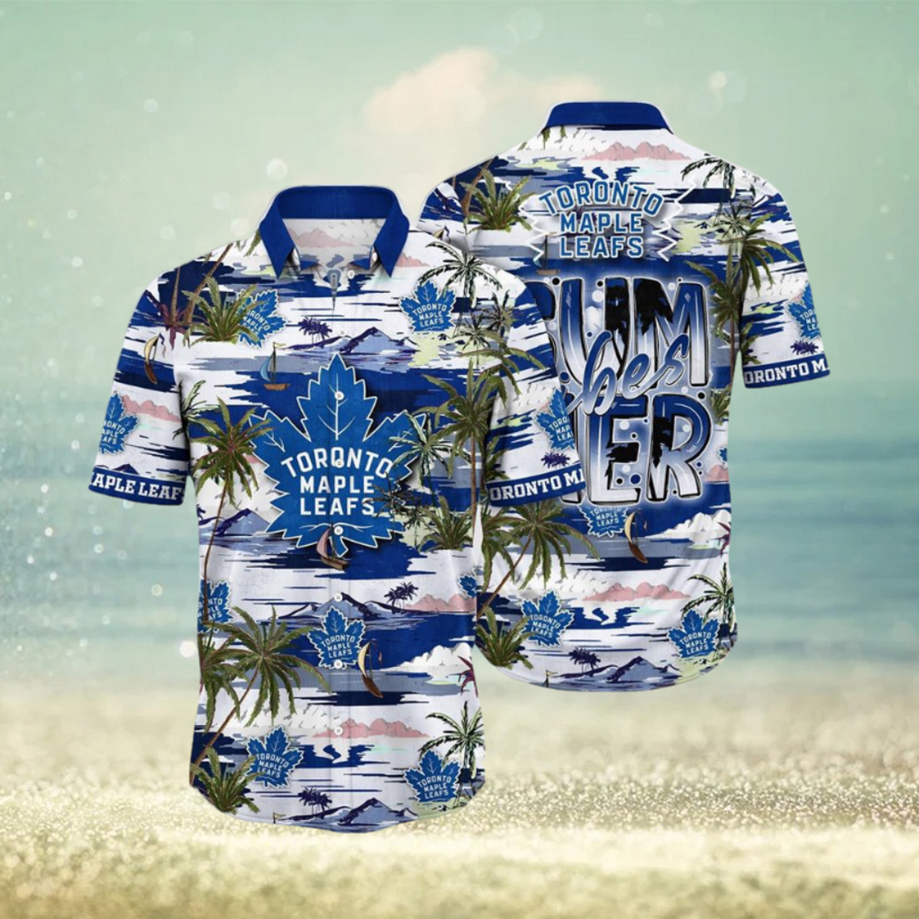 NHL Toronto Maple Leafs Hawaiian Shirt Tropical Desert Island Motif Summer Hawaiian Shirt - Limotees