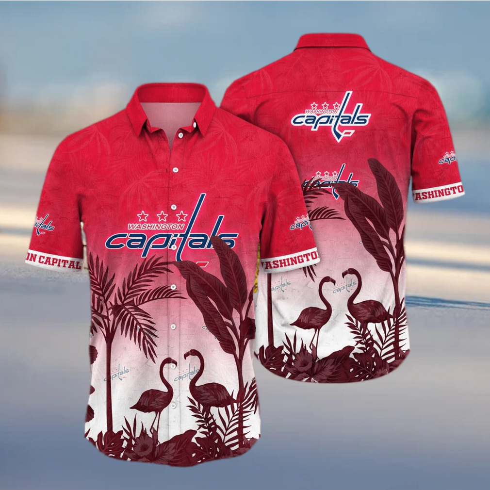 NHL Washington Capitals Floral Flower Hawaiian Shirt - Limotees