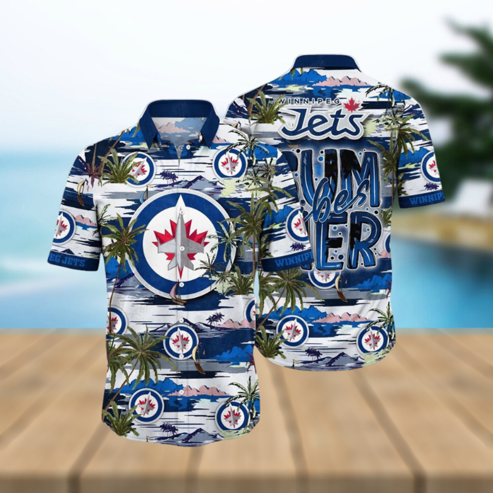 NHL Winnipeg Jets Hawaiian Shirt Tropical Desert Island Motif Summer Hawaiian Shirt - Limotees