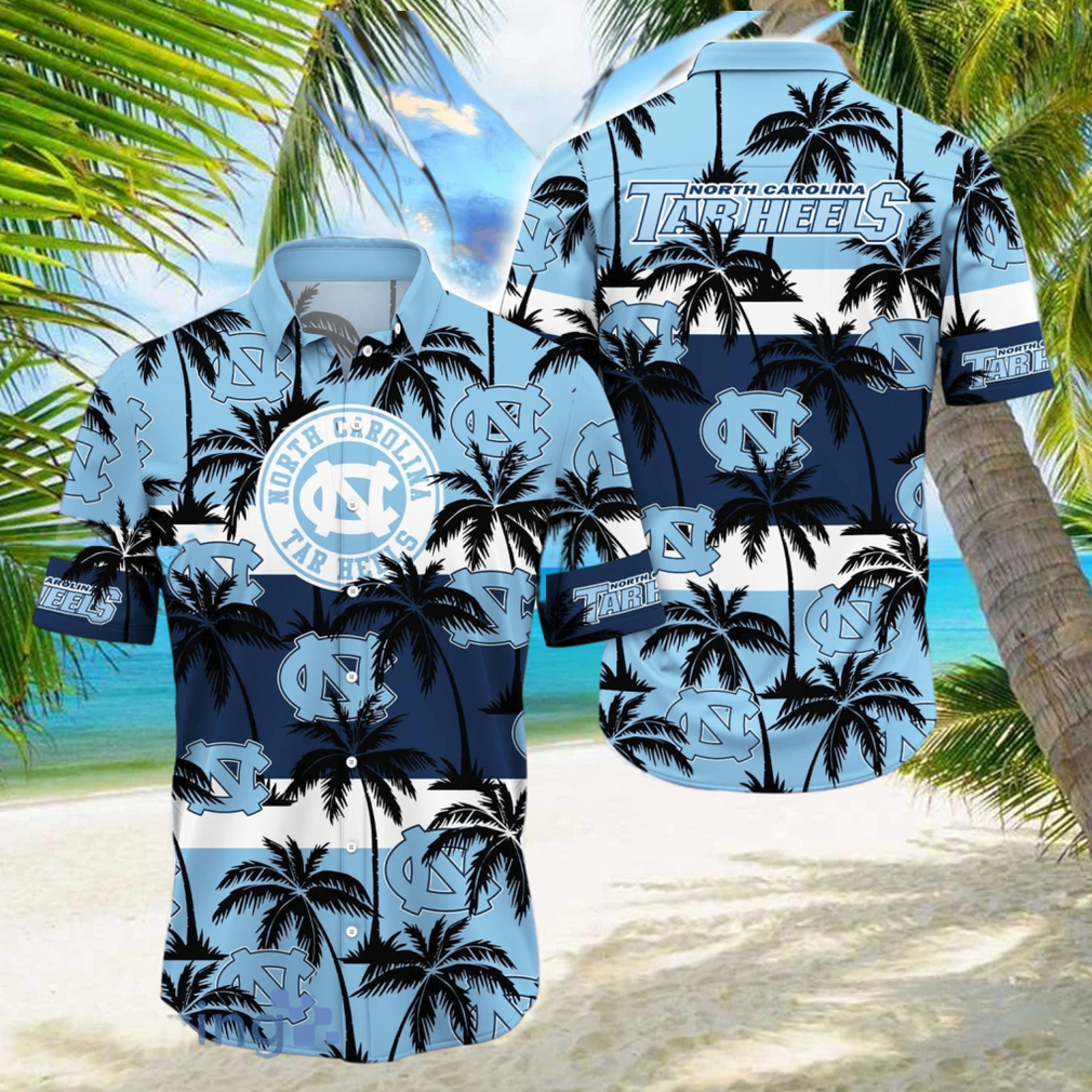 North Carolina Tar Heels All Over Print Logo And Coconut Trending Summer Gift Aloha Hawaiian Shirt - Limotees