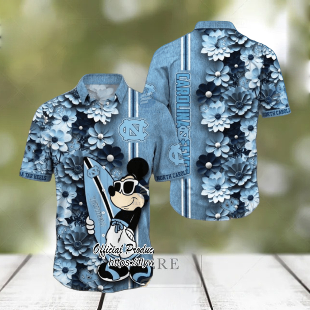 North Carolina Tar Heels Aloha Mick Pattern Hawaiian Shirt - Limotees