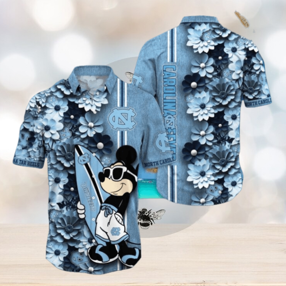 North Carolina Tar Heels Hawaiian Shirt Mickey Love Surfing Trending Summer Gift - Limotees