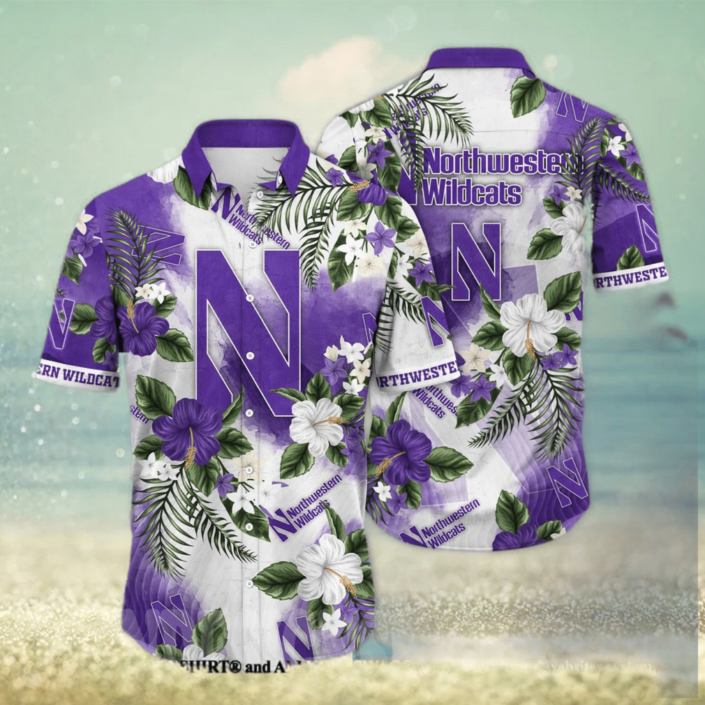 Northwestern Wildcats NCAA Flower Full Printing Hawaiian Shirt - Limotees