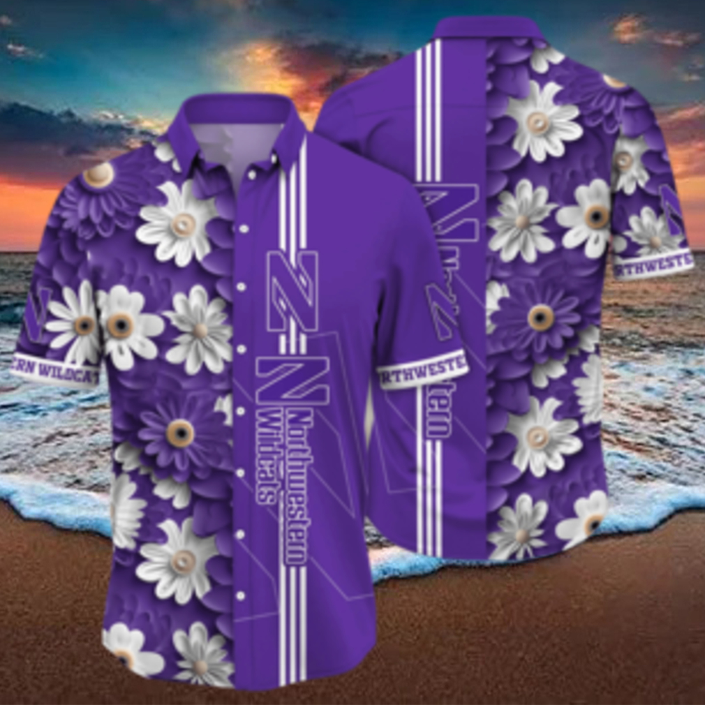 Northwestern Wildcats NCAA Flower Hawaiian Shirt - Limotees