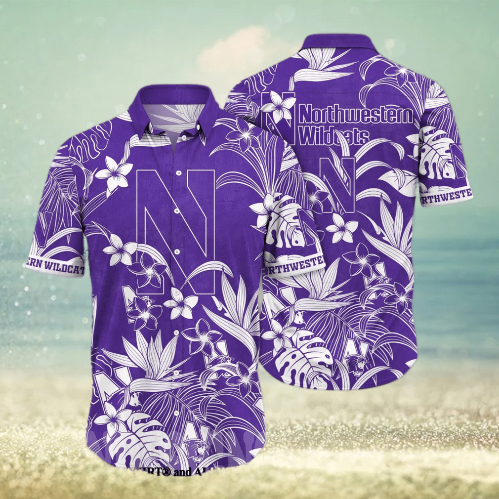 Northwestern Wildcats NCAA Flower Unisex All Over Print Hawaiian Shirt - Limotees