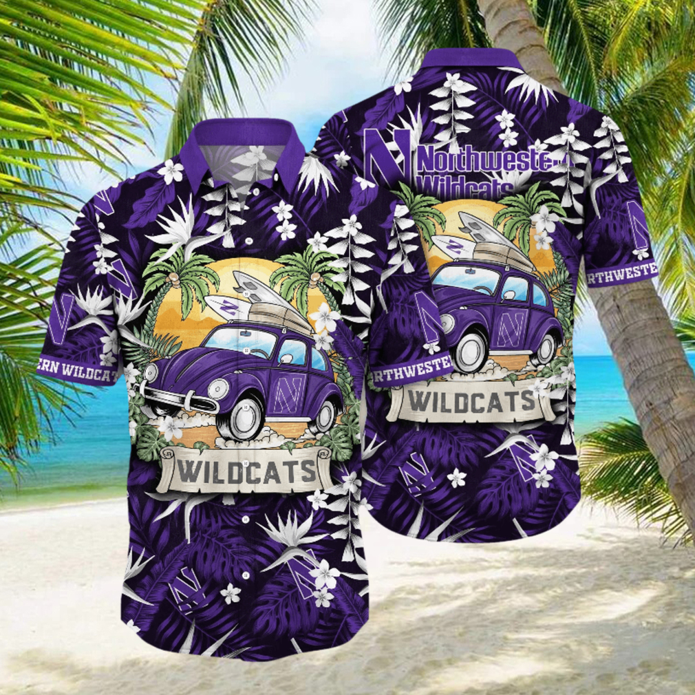 Northwestern Wildcats NCAA Hawaiian Shirt Vacationtime Aloha Shirt - Limotees