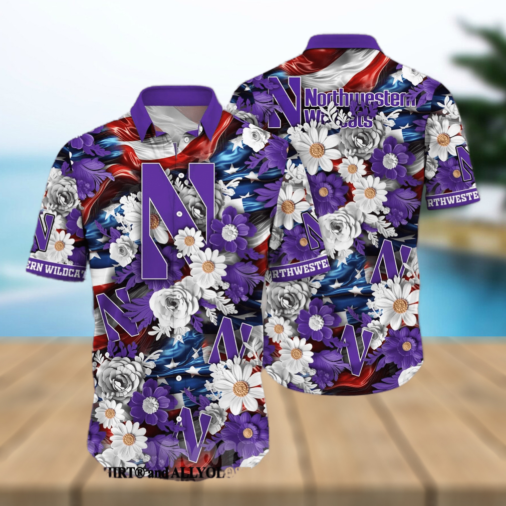 Northwestern Wildcats NCAA Independence Day Full Print Classic Hawaiian Shirt - Limotees