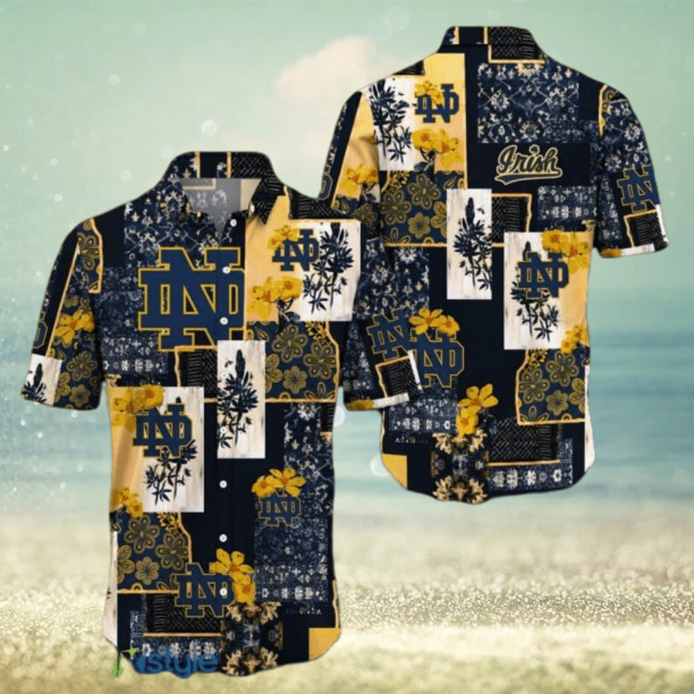 Notre Dame Fighting Irish Map US Pattern Hawaiian Shirt Short Sleeve For Men And Women - Limotees