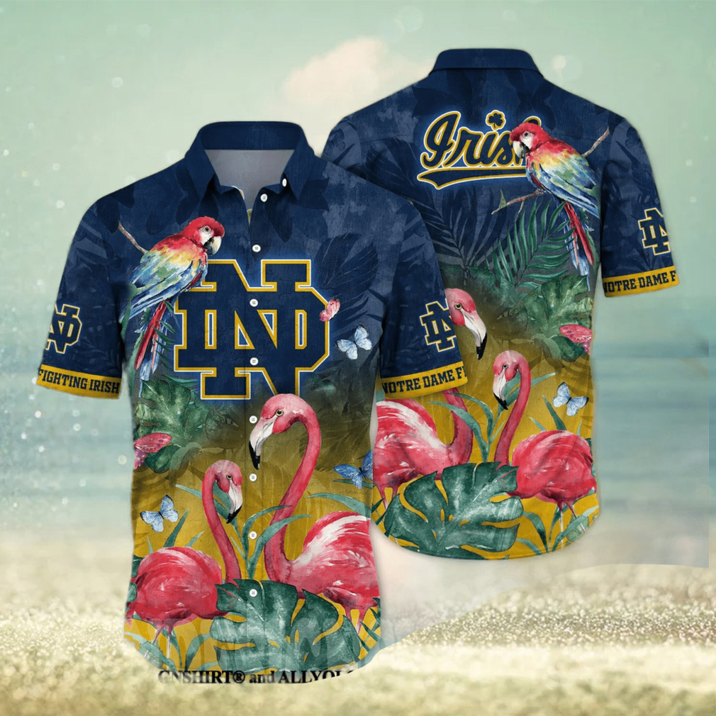 Notre Dame Fighting Irish NCAA Floral All Over Printed Classic Hawaiian Shirt - Limotees