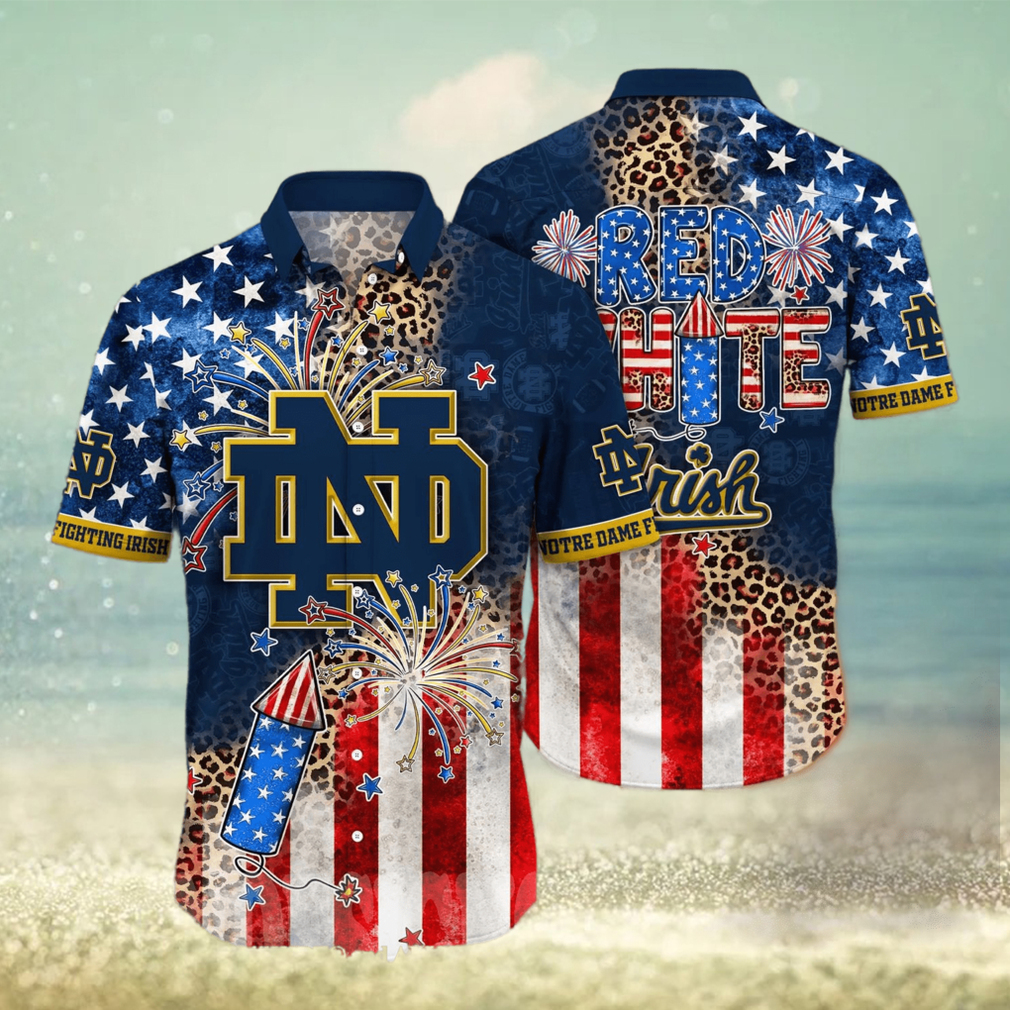 Notre Dame Fighting Irish NCAA Independence Day 3D Full Printed Hawaiian Shirt - Limotees