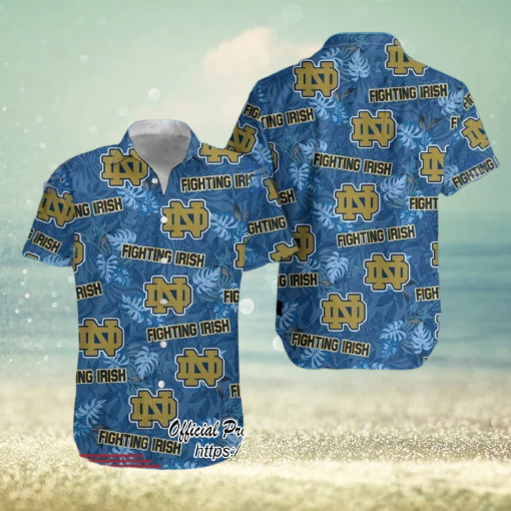 Notre Dame Logo Fighting Irish NCAA Tropical Hawaiian Shirt - Limotees