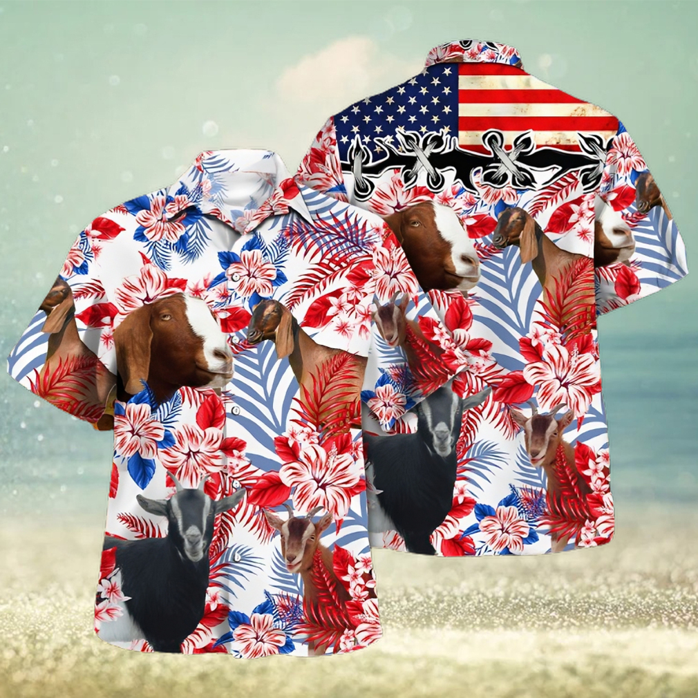 Nubian Goat Lovers United States Flag Hawaiian Shirt - Limotees