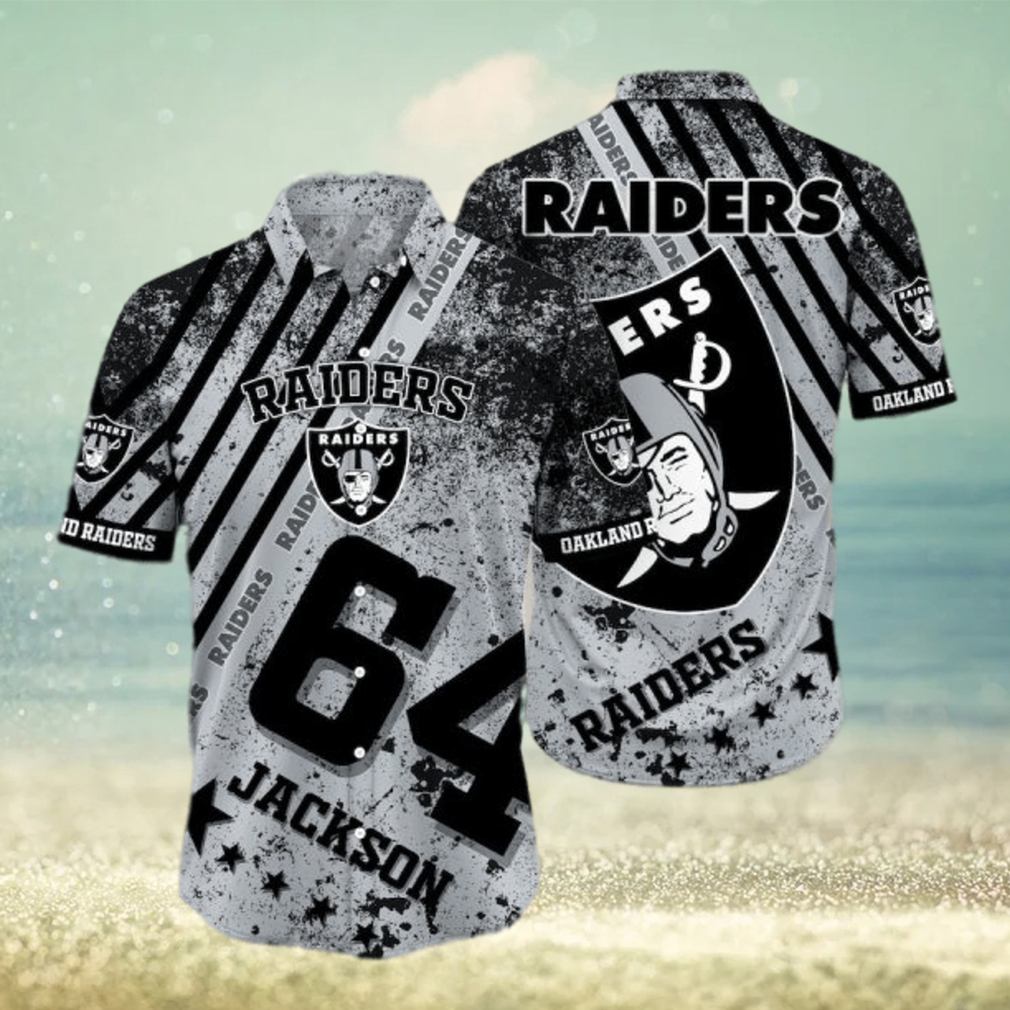 Oakland Raiders Nfl Custom Hawaiian Shirt Short T Shirt Hawaiian Pattern Print - Limotees