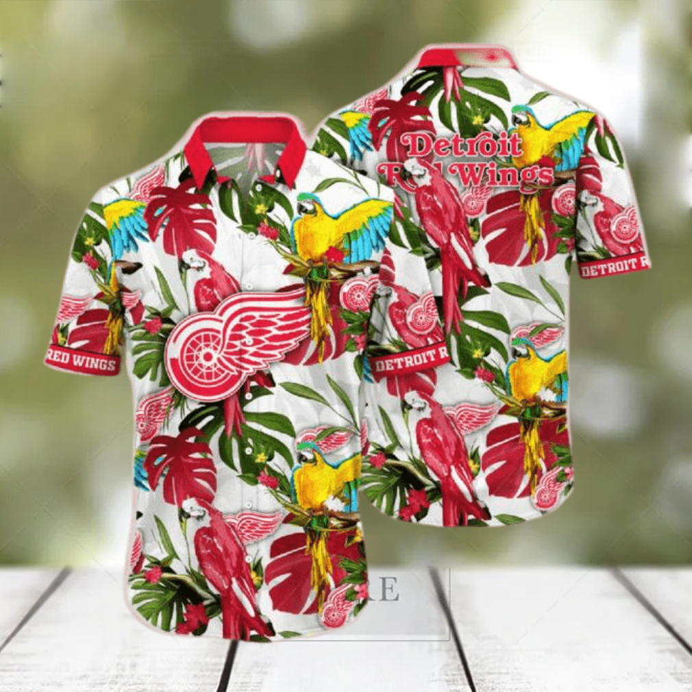 Official Detroit Red Wings Nhl Hawaiian Shirt Sunsetstime Aloha - Limotees